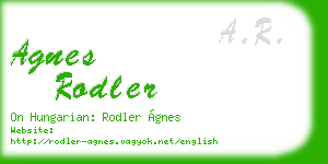 agnes rodler business card