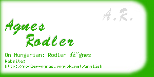 agnes rodler business card